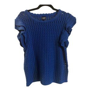 Gap Flutter Sleeve Crochet Sweater (M)